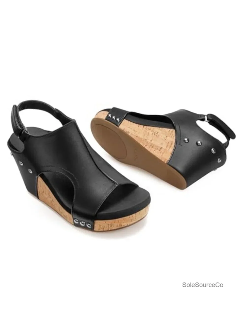 PARTY Womens Wedge Sandals with Adjustable Ankle Strap 3 Inch Heel Dressy Casual